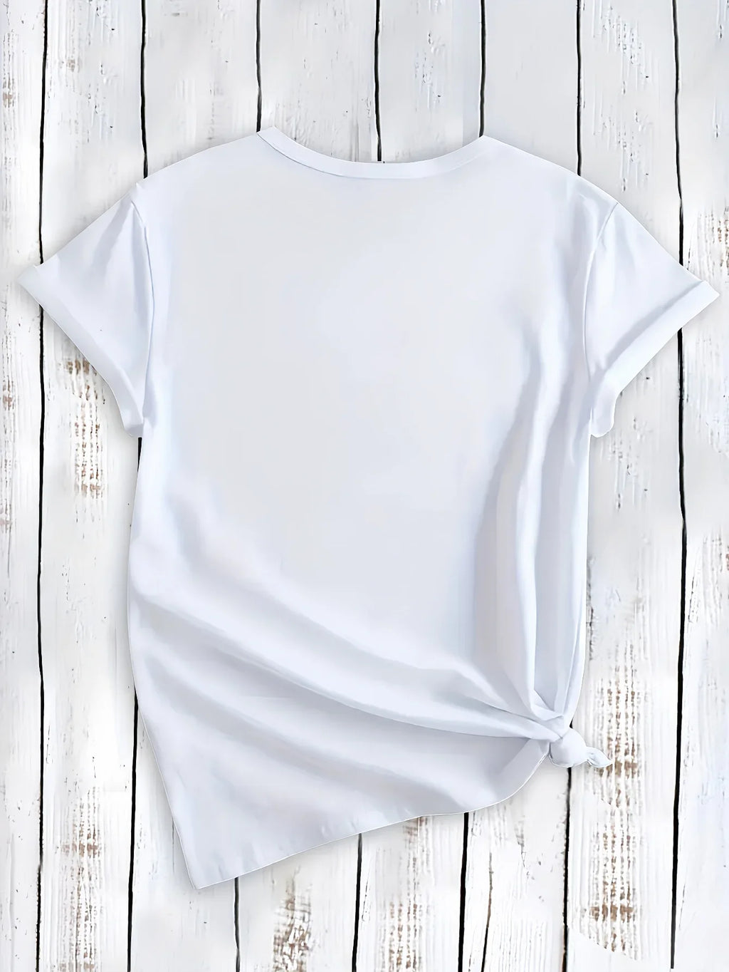 T-Shirt Short Sleeve Round Neck Casual Top with Heart Women's Aesthetic Clothes