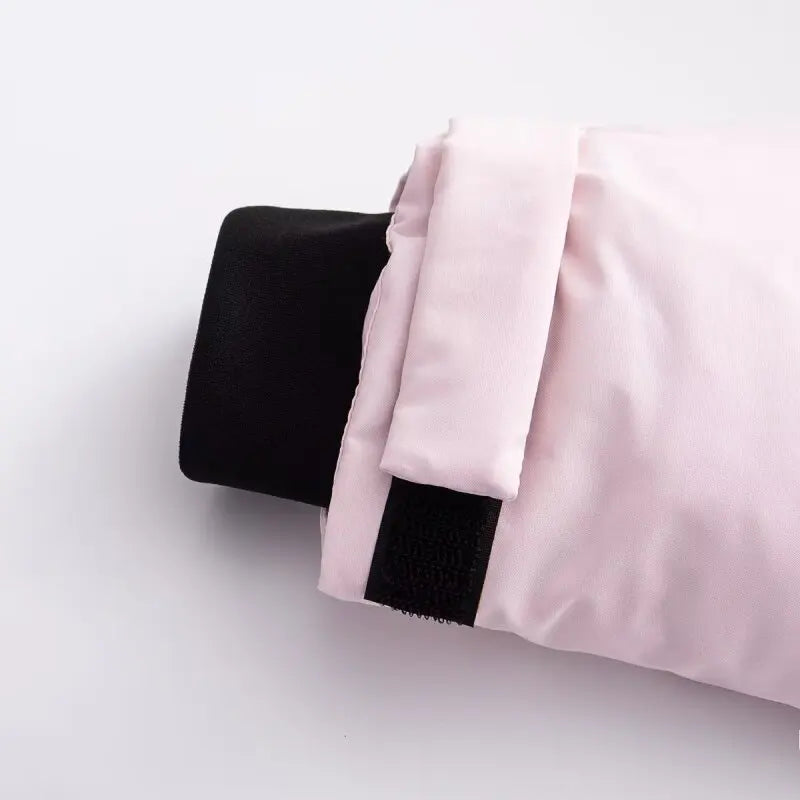 Women's Pink Ski Suit Hooded Windproof Thermal Jacket + Flared Trousers 2 Piece Set Snowboard Wear Zipper Pocket Outdoor Sports