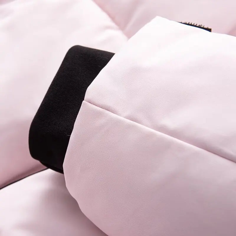 Women's Pink Ski Suit Hooded Windproof Thermal Jacket + Flared Trousers 2 Piece Set Snowboard Wear Zipper Pocket Outdoor Sports