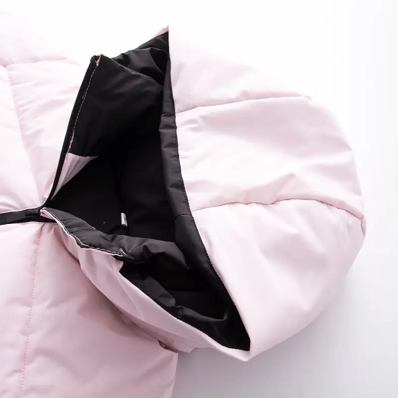 Women's Pink Ski Suit Hooded Windproof Thermal Jacket + Flared Trousers 2 Piece Set Snowboard Wear Zipper Pocket Outdoor Sports