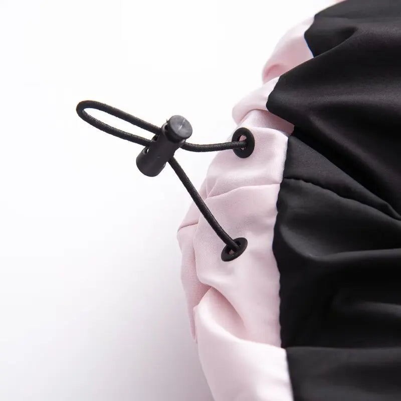 Women's Pink Ski Suit Hooded Windproof Thermal Jacket + Flared Trousers 2 Piece Set Snowboard Wear Zipper Pocket Outdoor Sports